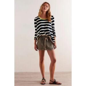 GAP Cotton+Modal Color Block Stripe 3/4 Sleeve Top